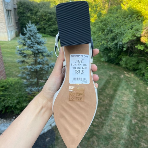 Topshop Strappy Cream Gray Block Heels Size 10 - Picture 4 of 5